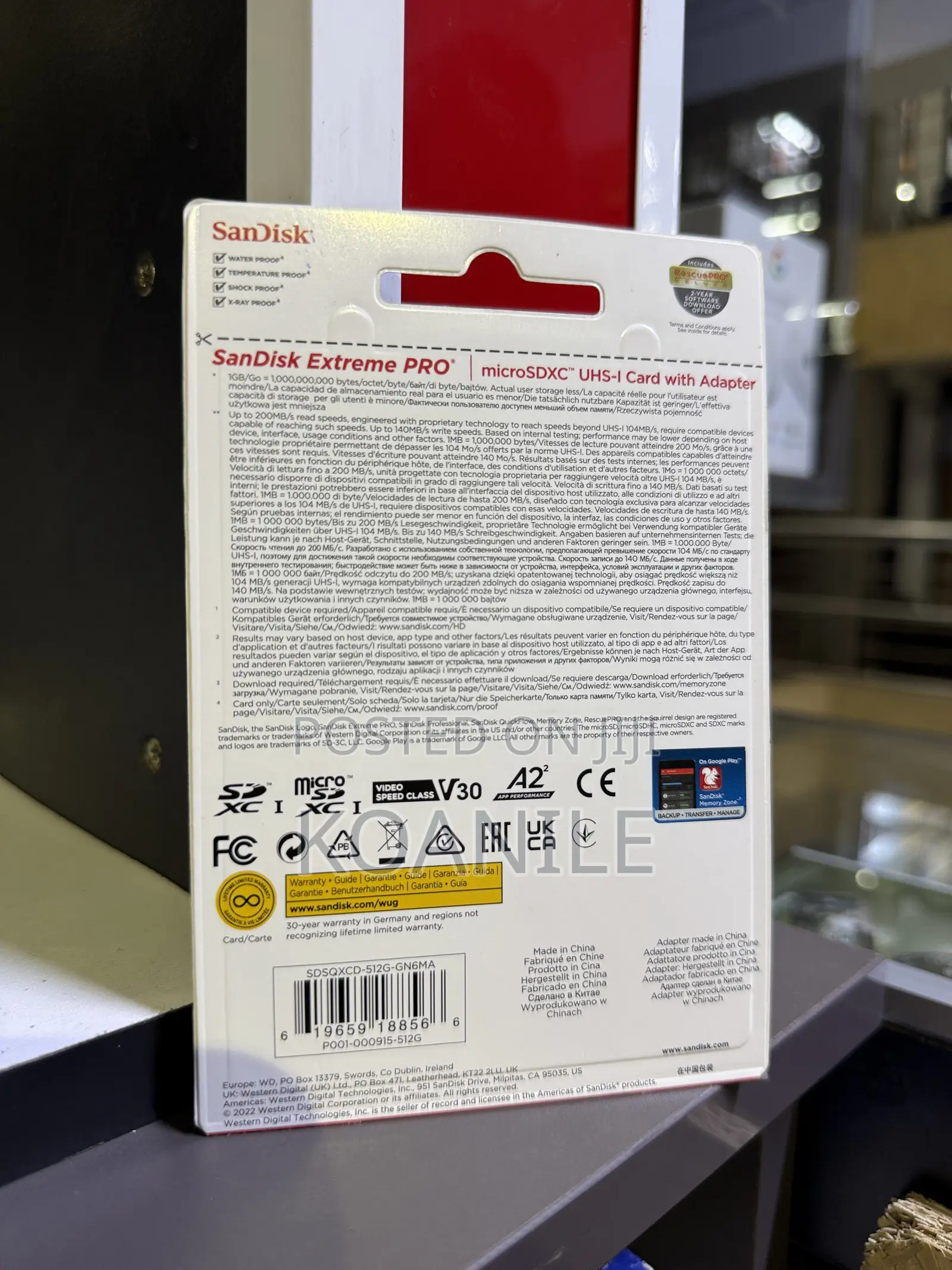 Sandisk 512gb Extreme Pro Microsdxc Uhs-I Card With Adapter