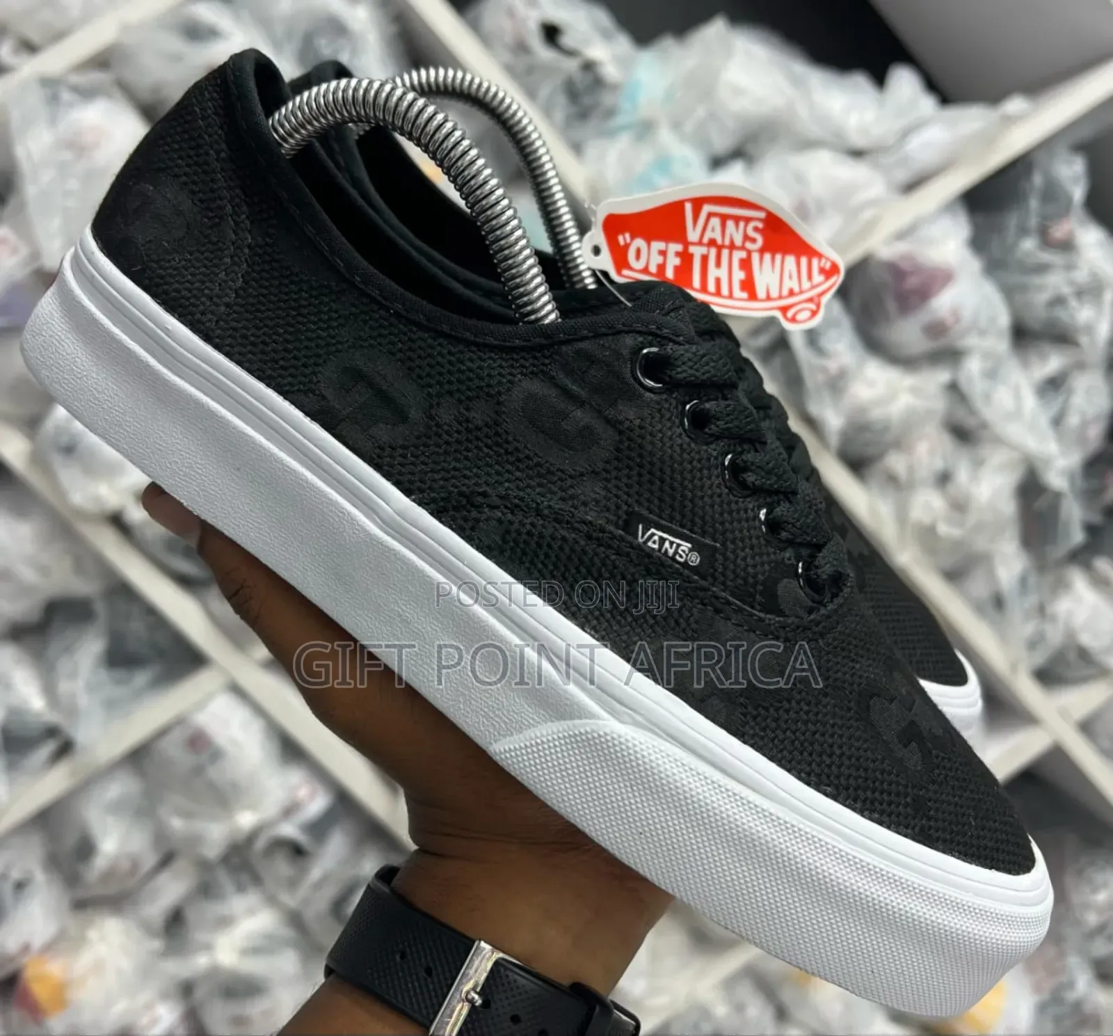 Black Double Sole Fabric Unisex Vans