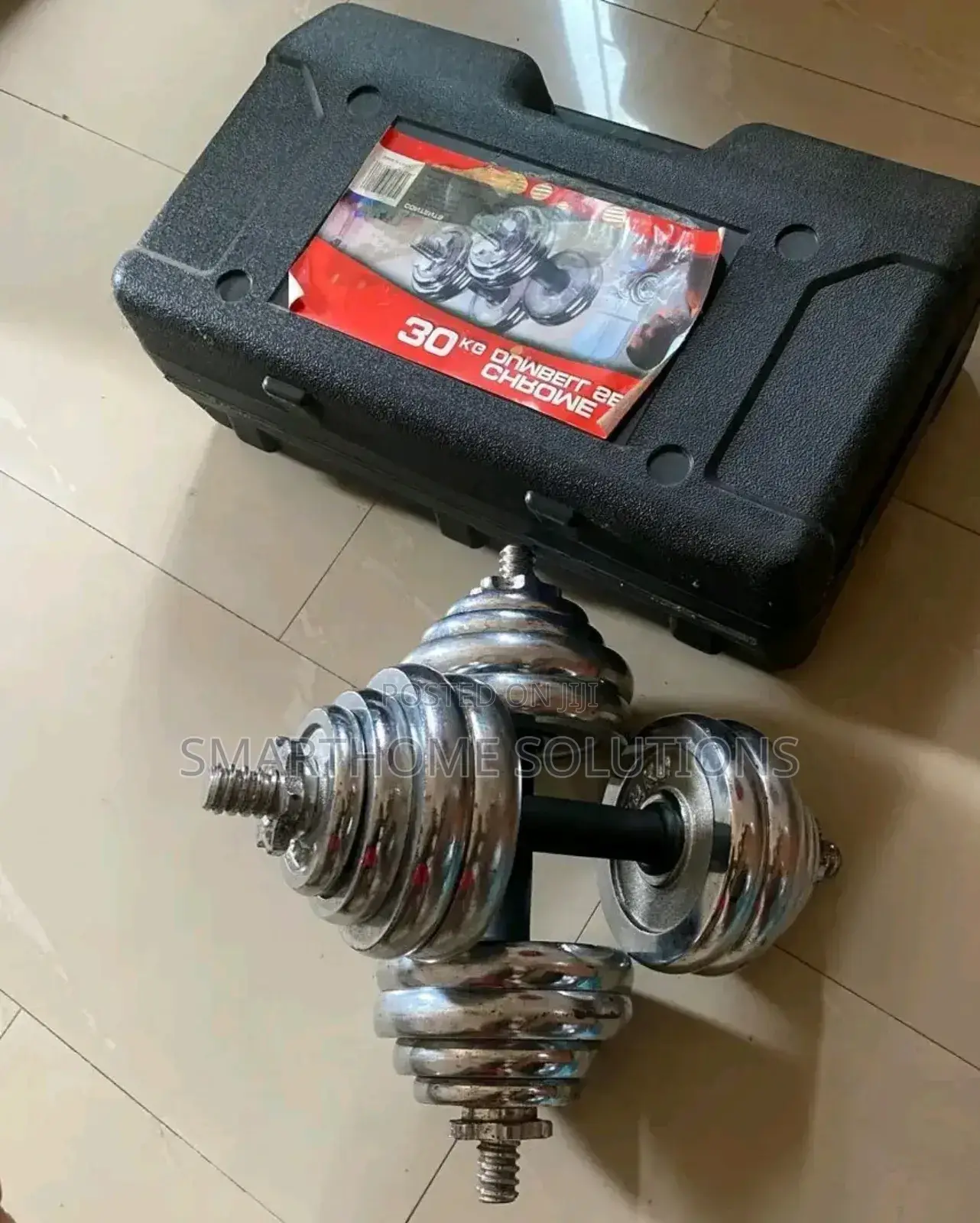 30kg Adjustable Dumbell to Barbell Weight Set With Connector