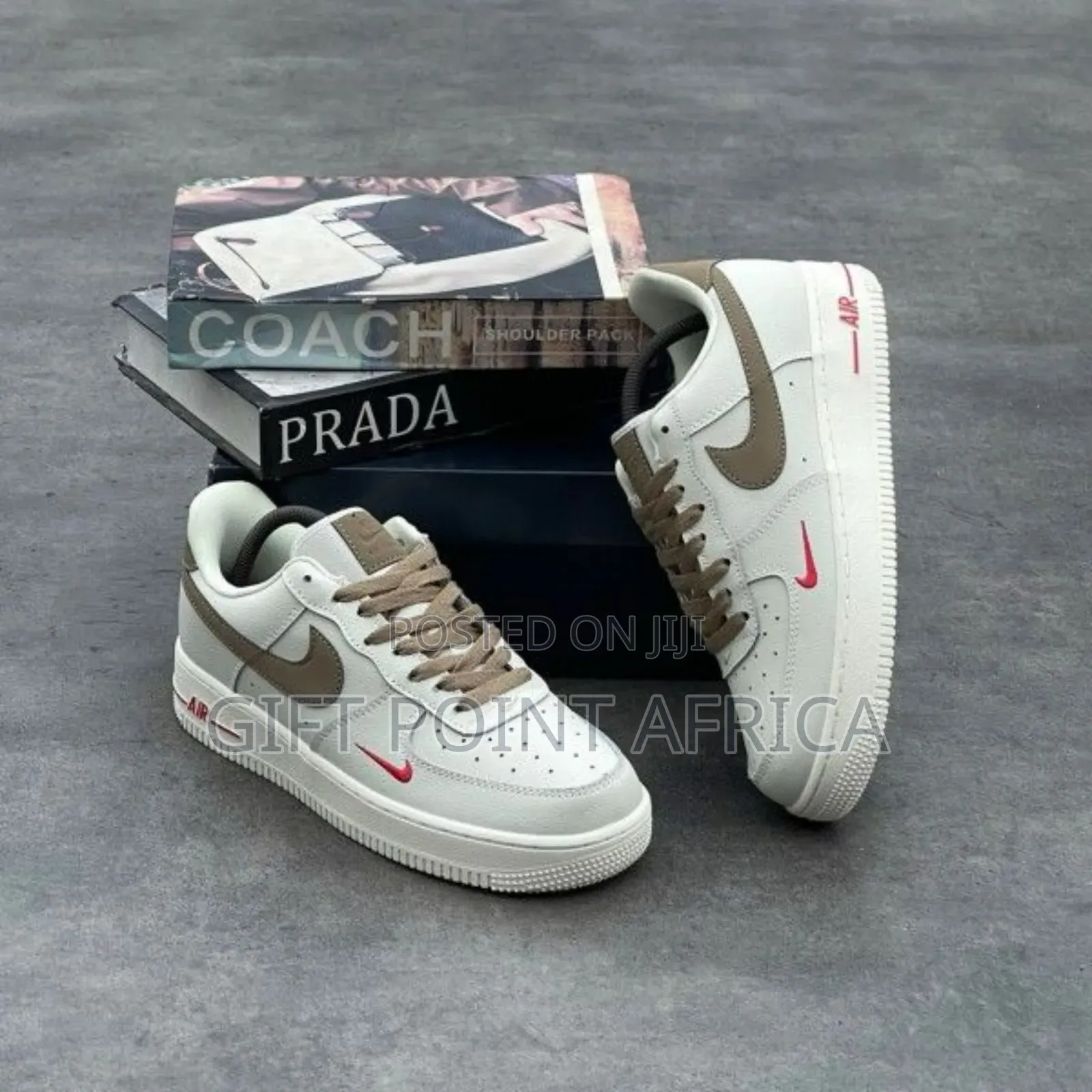 Airforce 1 Brown Swoosh Sneakers