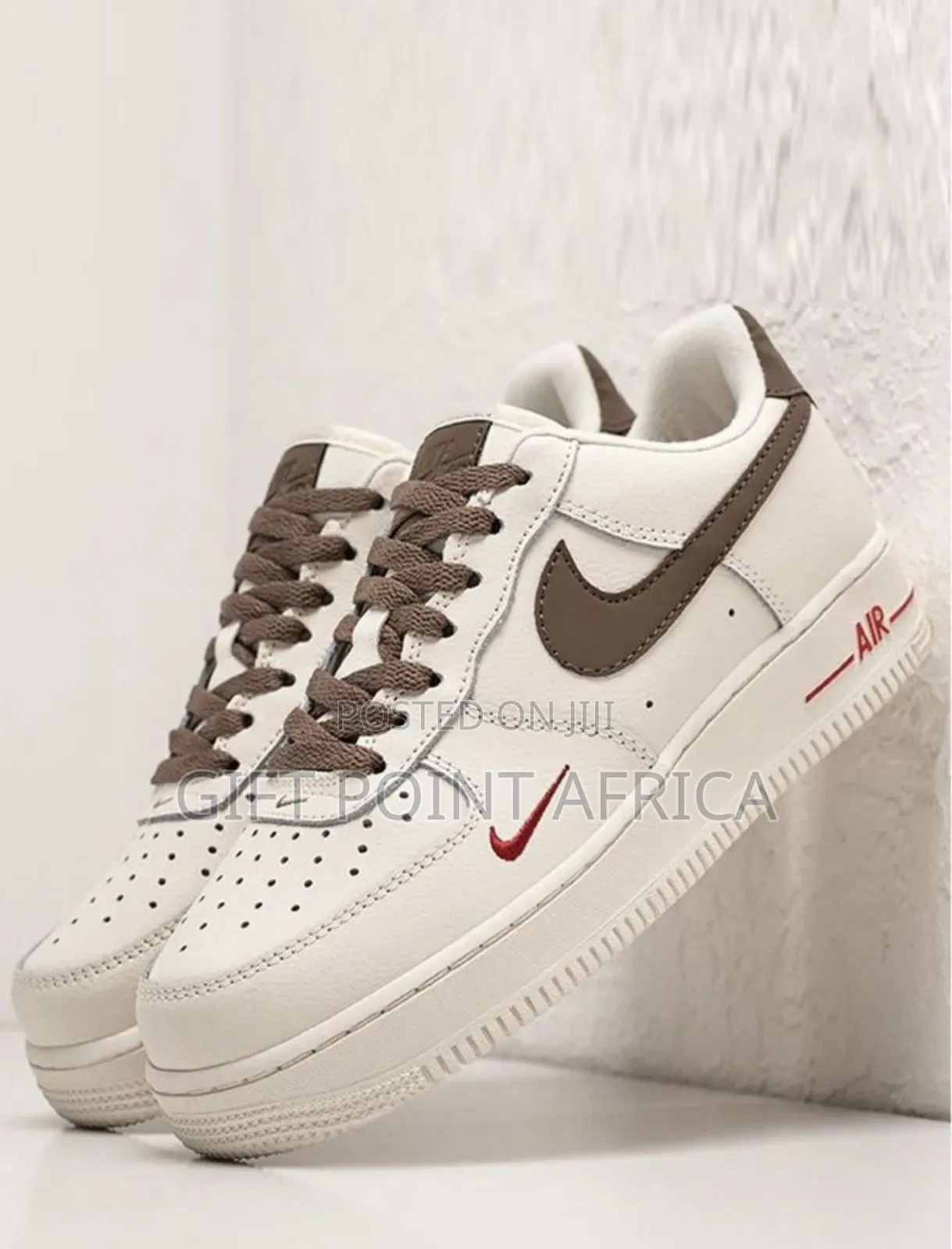 Airforce 1 Brown Swoosh Sneakers
