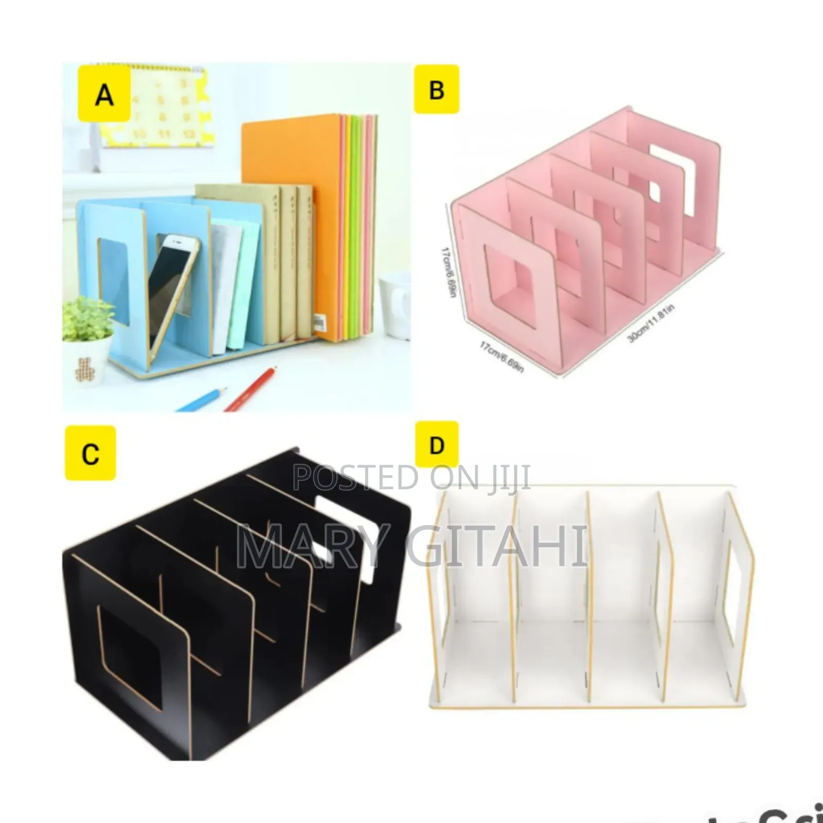 * Bookshelf Available in Black,Blue White and Pink* *