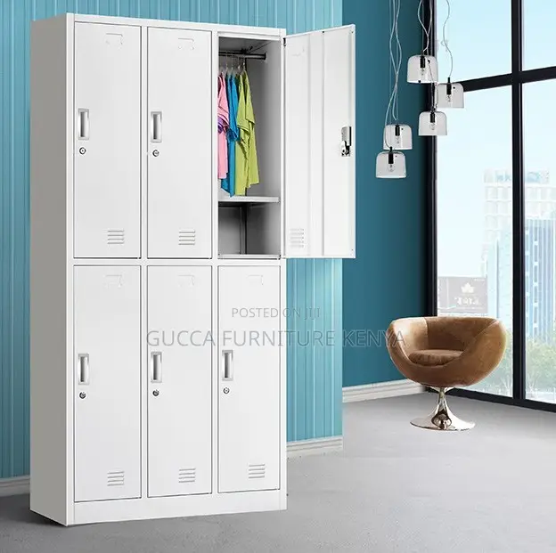 Office Chairs: Six-Door Locker Storage Unit for Home Office