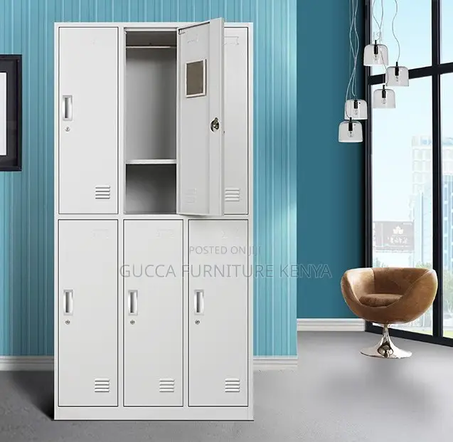 Office Chairs: Six-Door Locker Storage Unit for Home Office