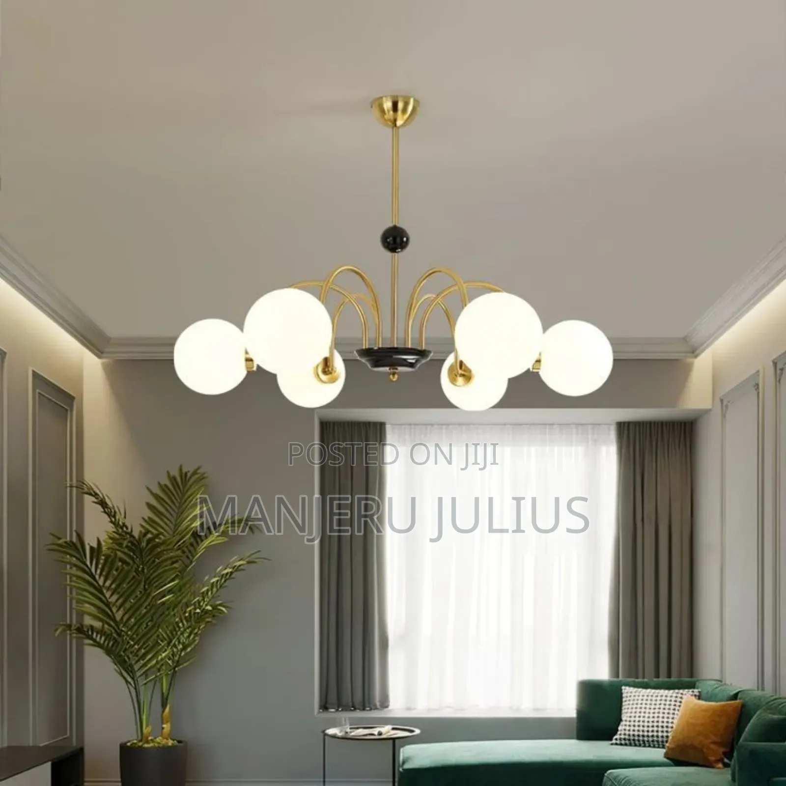 6white Glass Chandelier Lighting