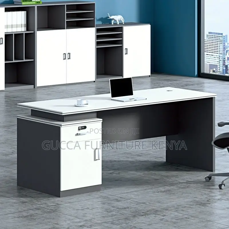 Clerical Desking:120cm Writing Desk With Wood Pedestal Base