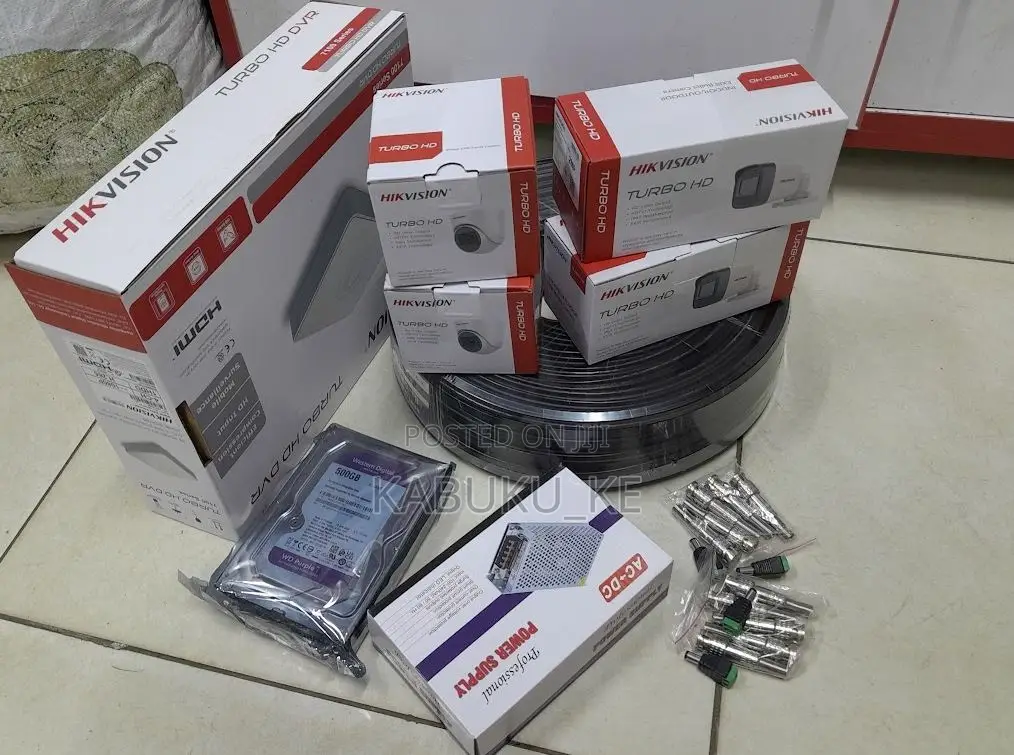 4 Channels Camera CCTV Full Kit Hikvision Hd Turbo