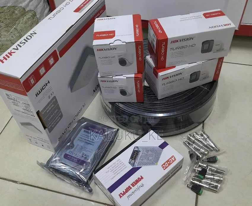 Hikvision 4 Cameras Kit Full Package 2mp Camera Full Hd