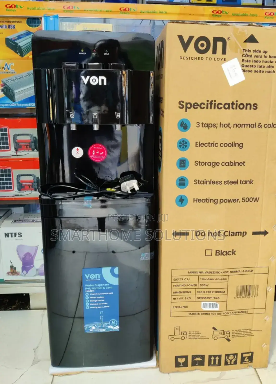 Von Dispenser 3taps Hot, Normal, Cold. (Black) VNW-3t