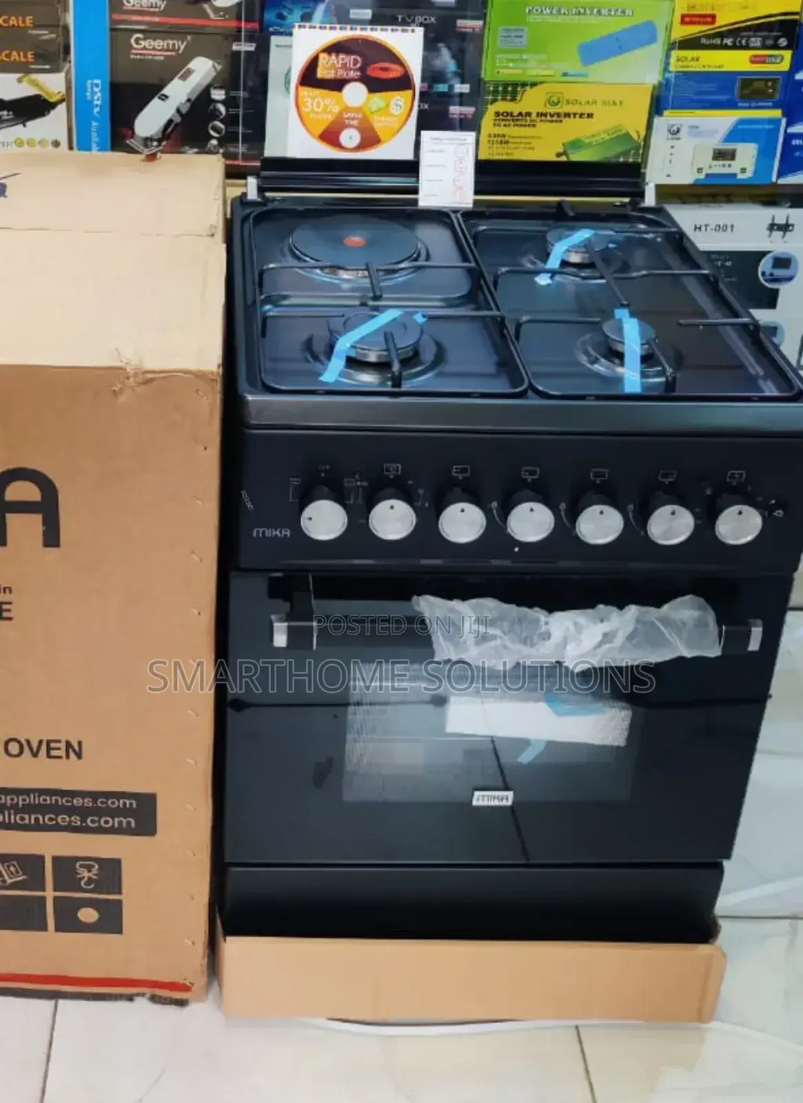Black Mika Standing Cooker 3g+1electric, 58cm X58cm Mg/58