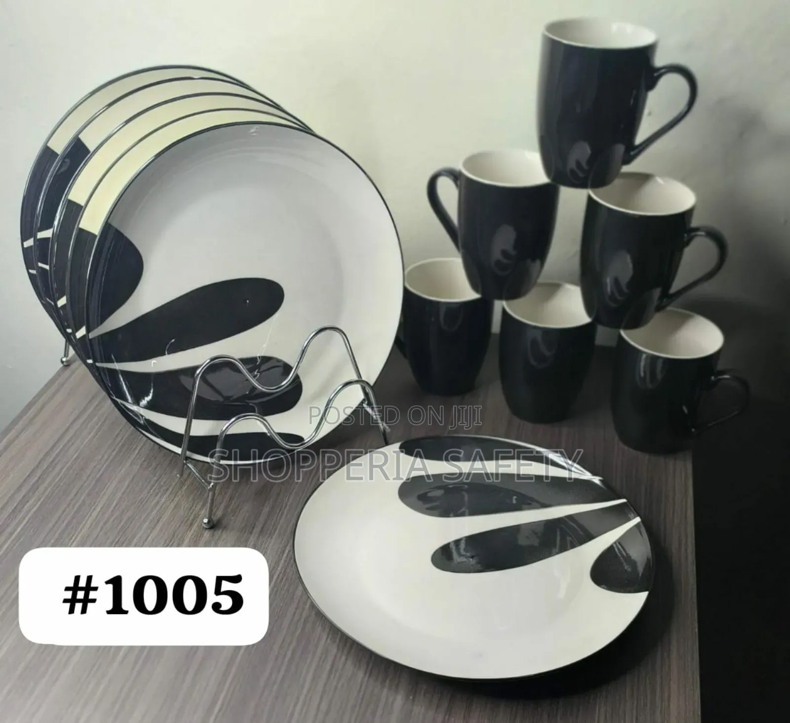 12 Pieces Black Breakfast Set