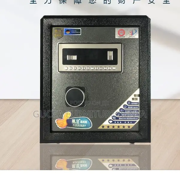 Fireproof Safes: Modern 40kgs Safe Deposit Box in Black