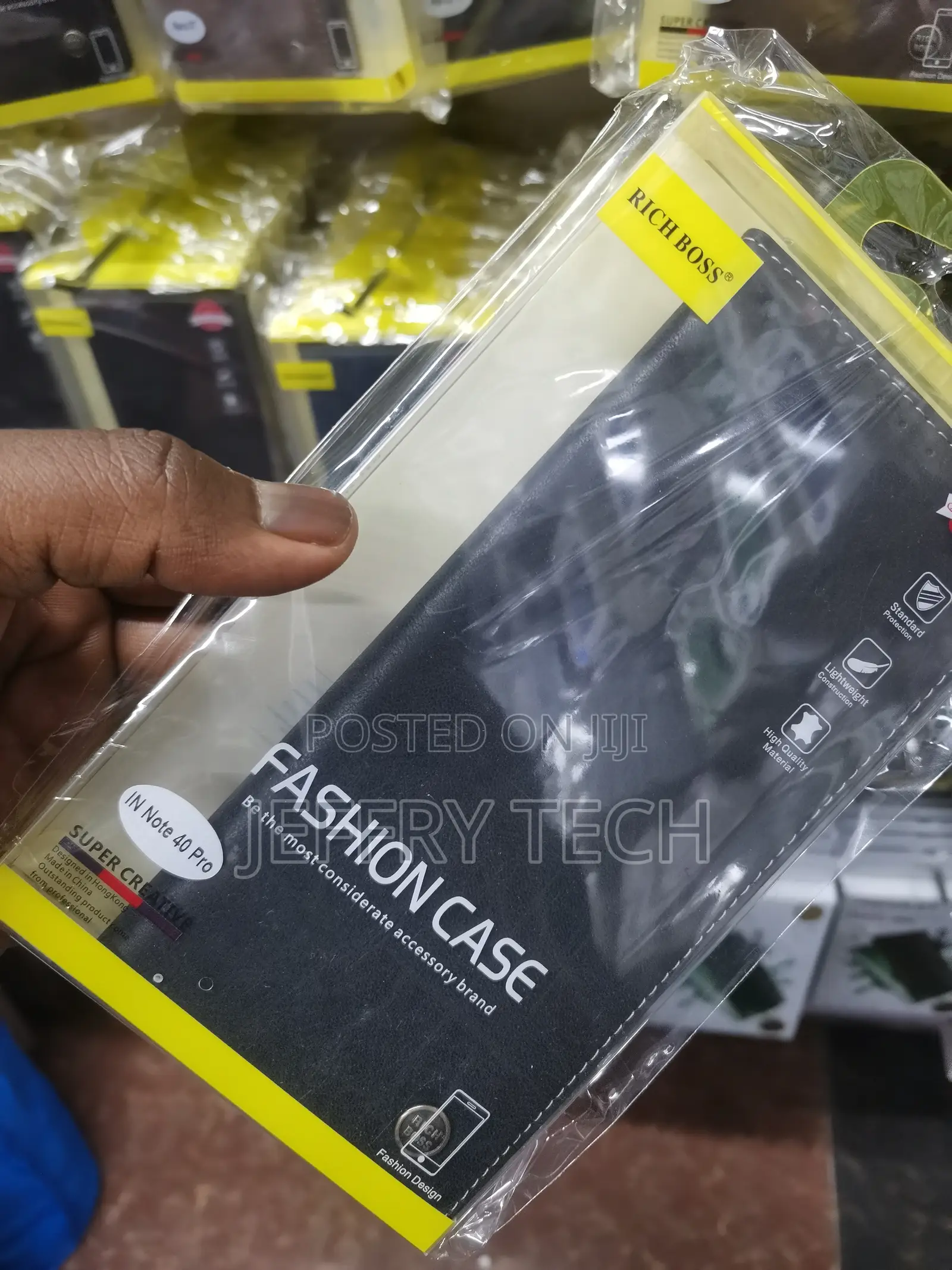 Telecase Flip Richboss Cover for Infinix Note 40 Pro-Black
