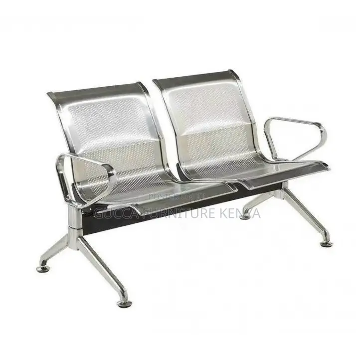 Benches: 2 Stainless Steel Waiting Office Bench