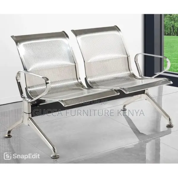 Benches: 2 Stainless Steel Waiting Office Bench