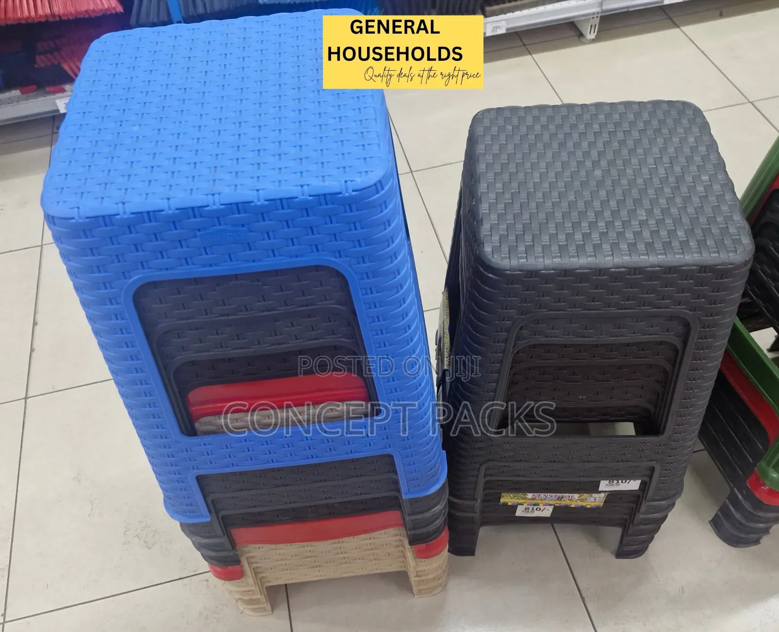 Plastic Stools. Bamboo Design. Kenpoly Brand