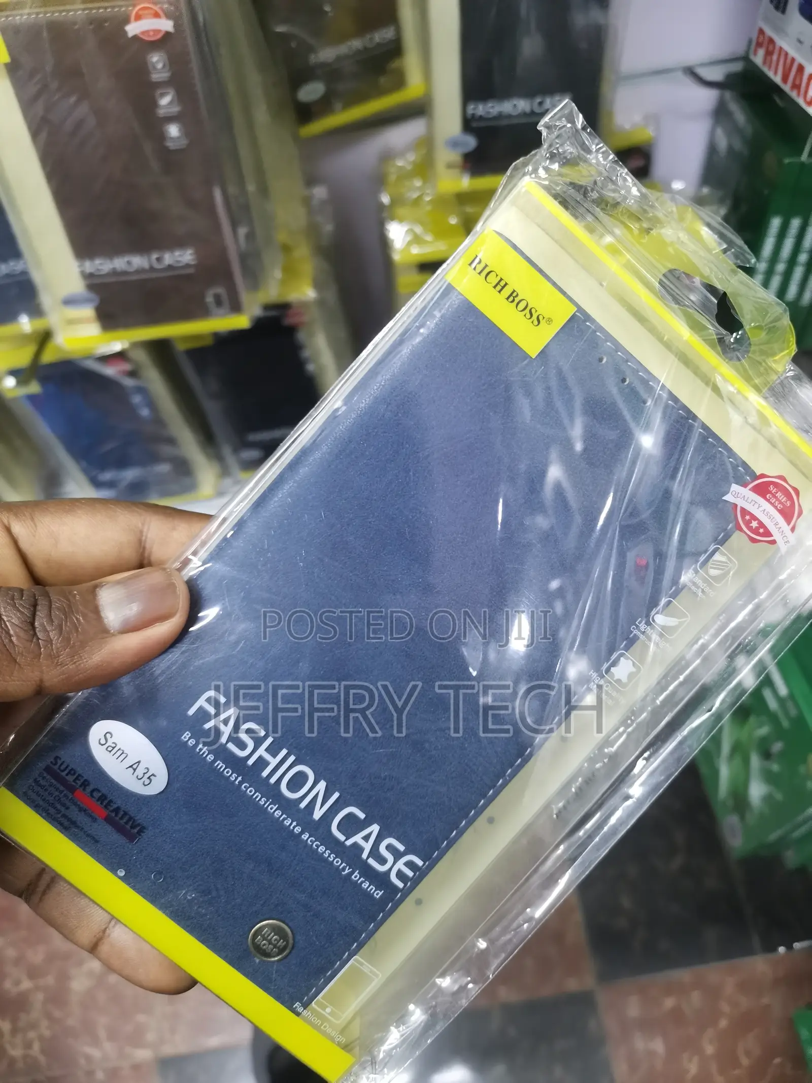 Retro Samsung Galaxy A35 Richboss Flip Leather Case -Blue