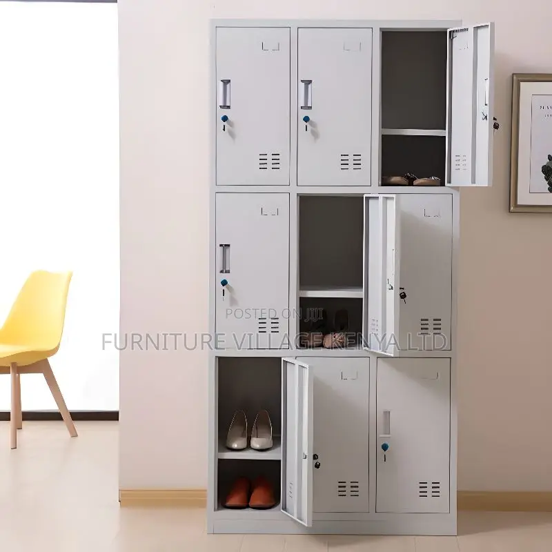 Office Cabinet: 6- Locker Metallic Gym Storage Cabinet
