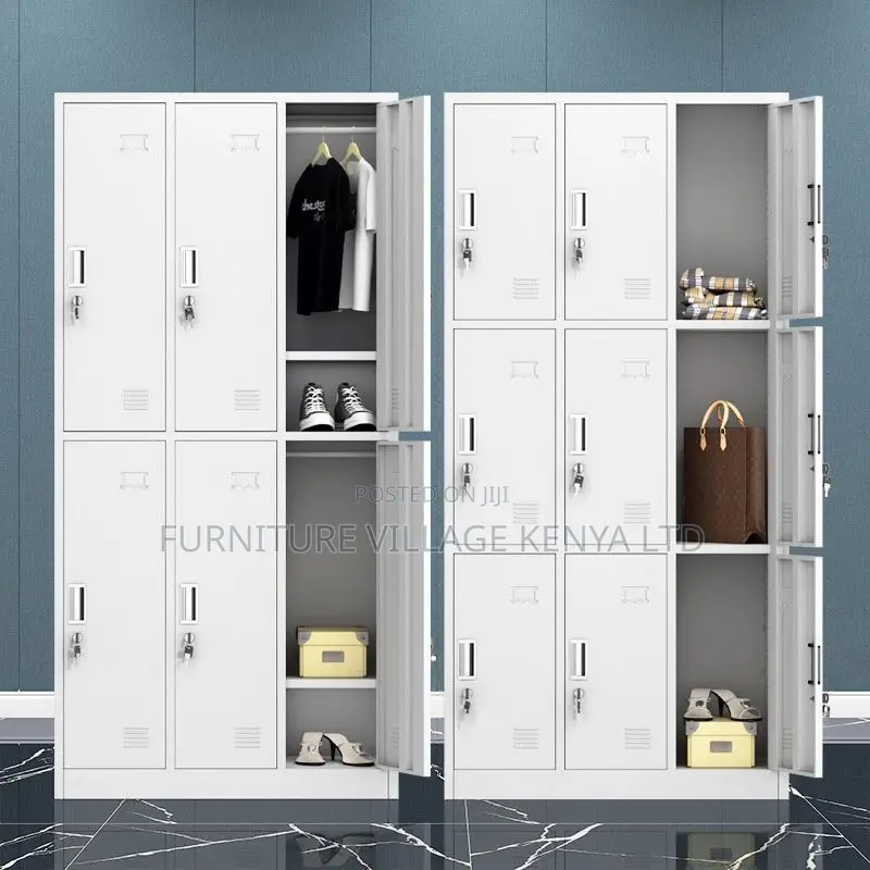 Office Cabinet: 6- Locker Metallic Gym Storage Cabinet