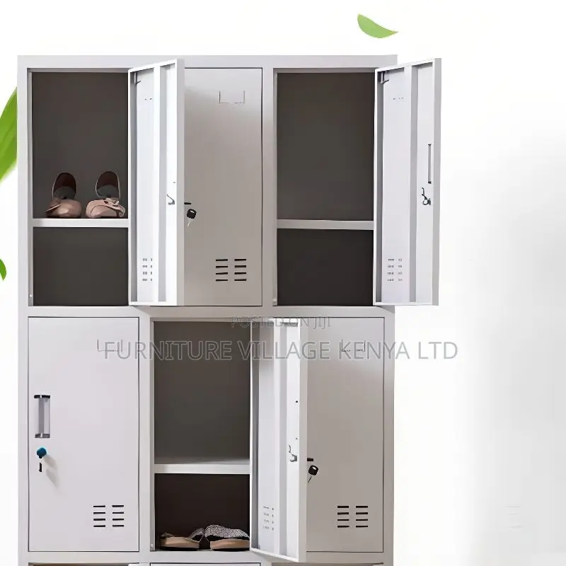 Office Cabinet: 6- Locker Metallic Gym Storage Cabinet