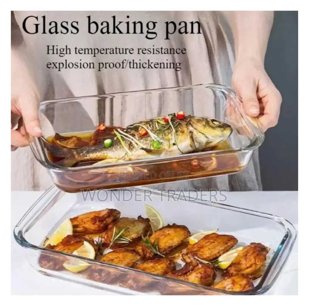 Glass Baky Tray,2pcs Borosilicate Storage/Baking Tray