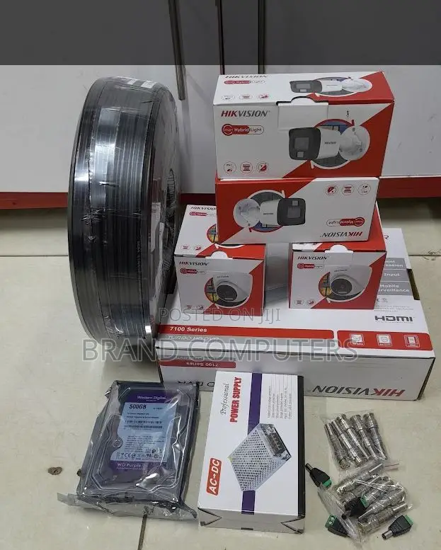 Hikvision 4 CCTV Camera 1080p Full Colored Complete System