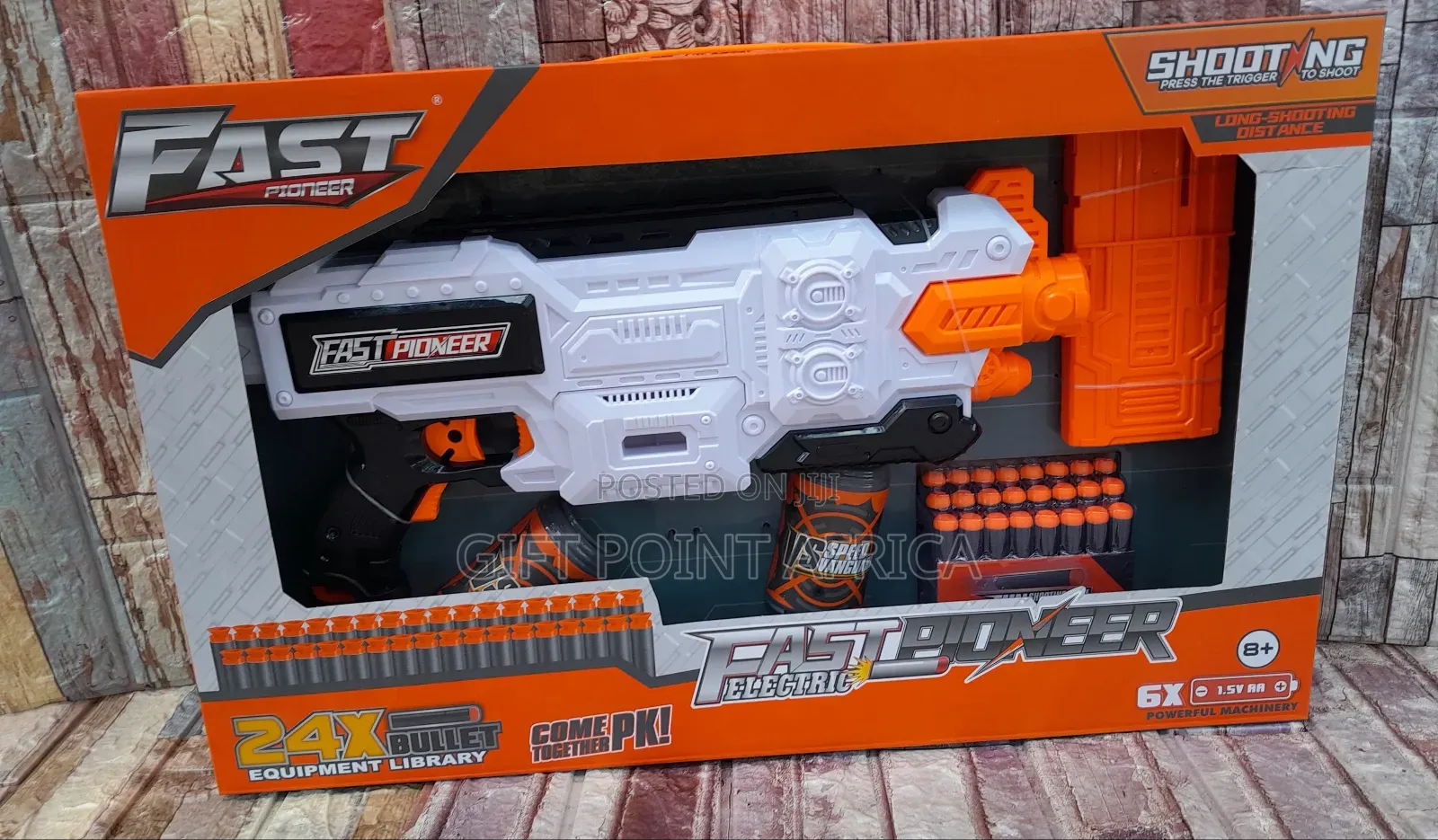 Battery Operated Nerf Gun With 24 Rubber Bullets for Kids