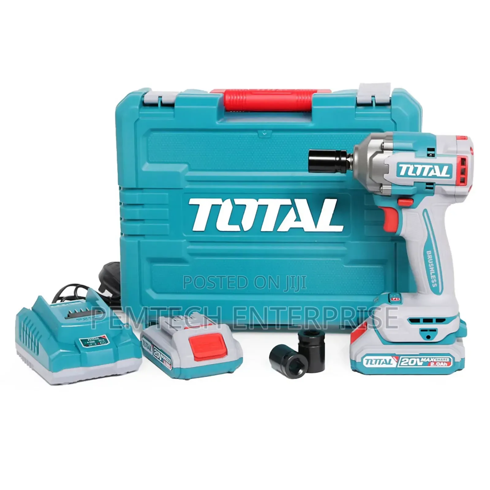 Total Li-Ion 20v Impact Wrench (With 2 X Batteries Charger
