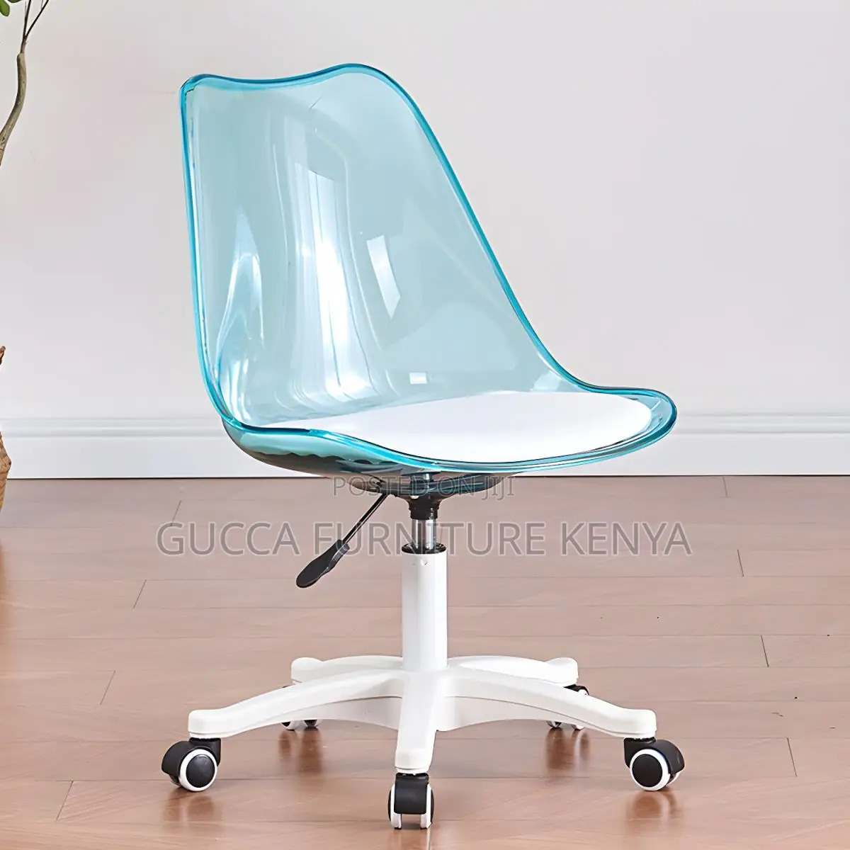 Home Chairs:Transparent Upholstered Office Stool Liftable