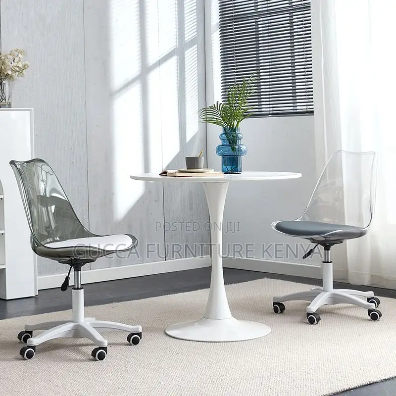 Home Chairs:Transparent Upholstered Office Stool Liftable