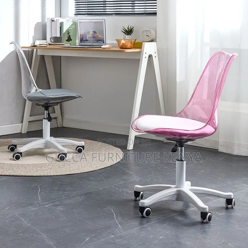 Home Chairs:Transparent Upholstered Office Stool Liftable