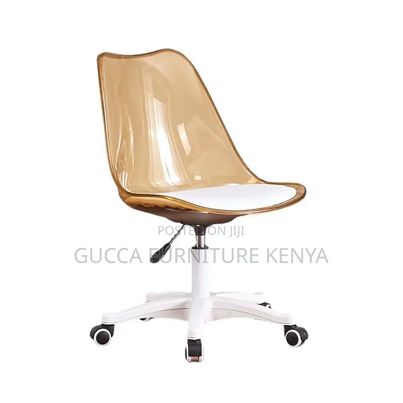 Home Chairs:Transparent Upholstered Office Stool Liftable