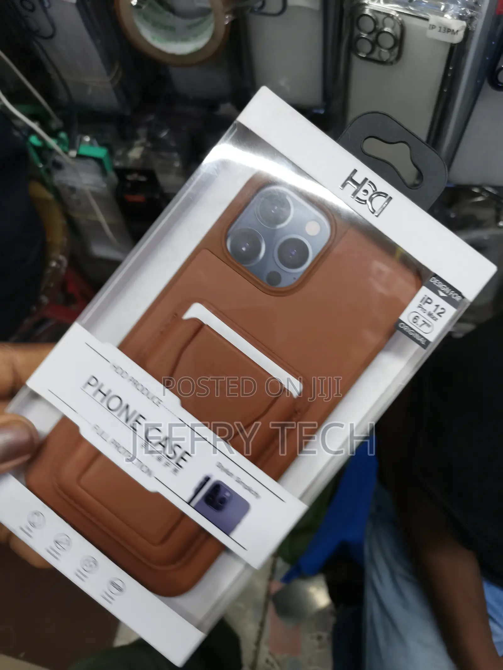iPhone 12 Pro Max Wallet Case With Card Holder Leather-Brown