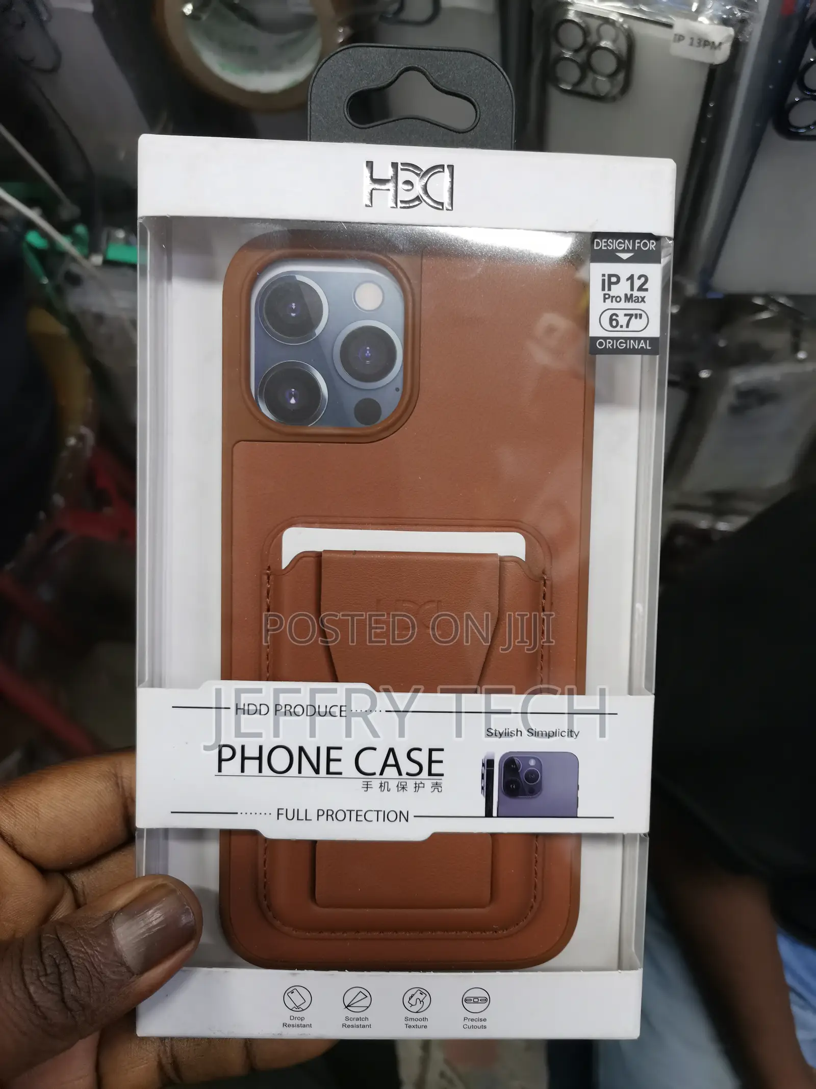 iPhone 12 Pro Max Wallet Case With Card Holder Leather-Brown