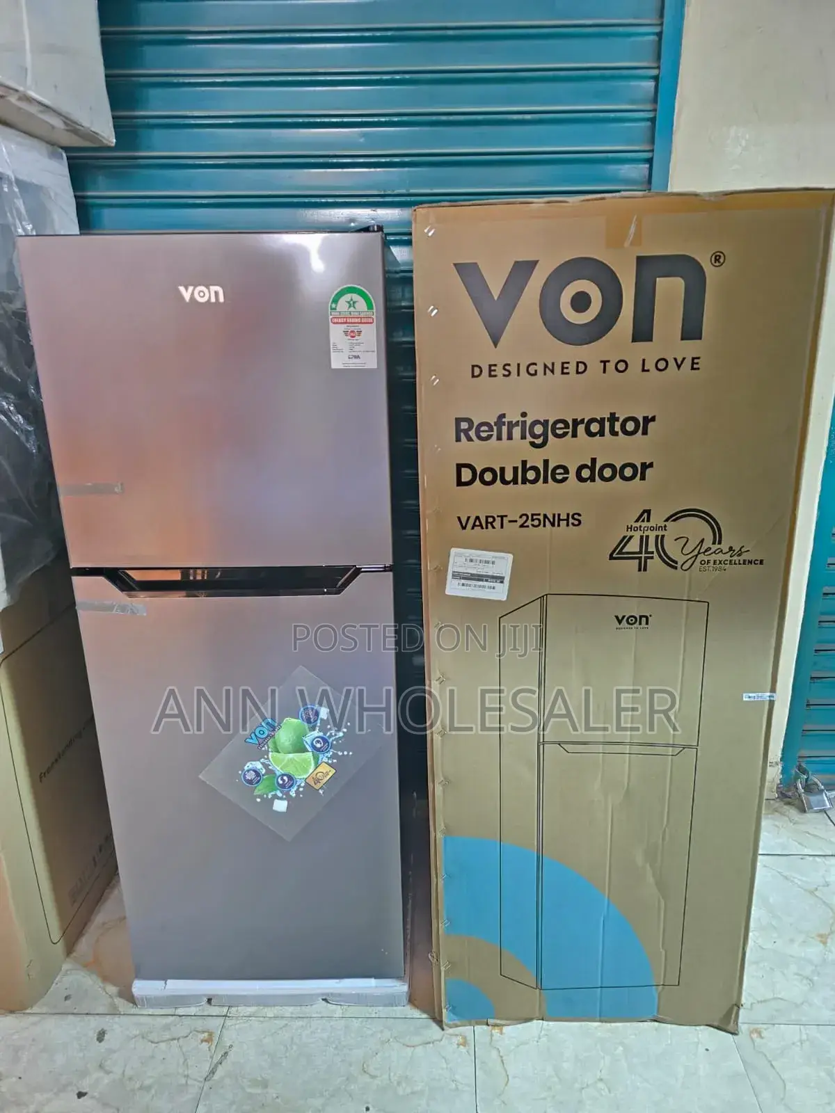 Von Vart-25nhs Double Door Fridge 220litrs No Frost Fridge