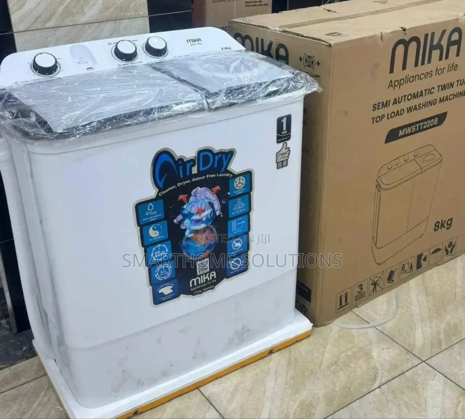 Mika Washing Machine ,8kg ,Semi Automatic ,Twin Tub