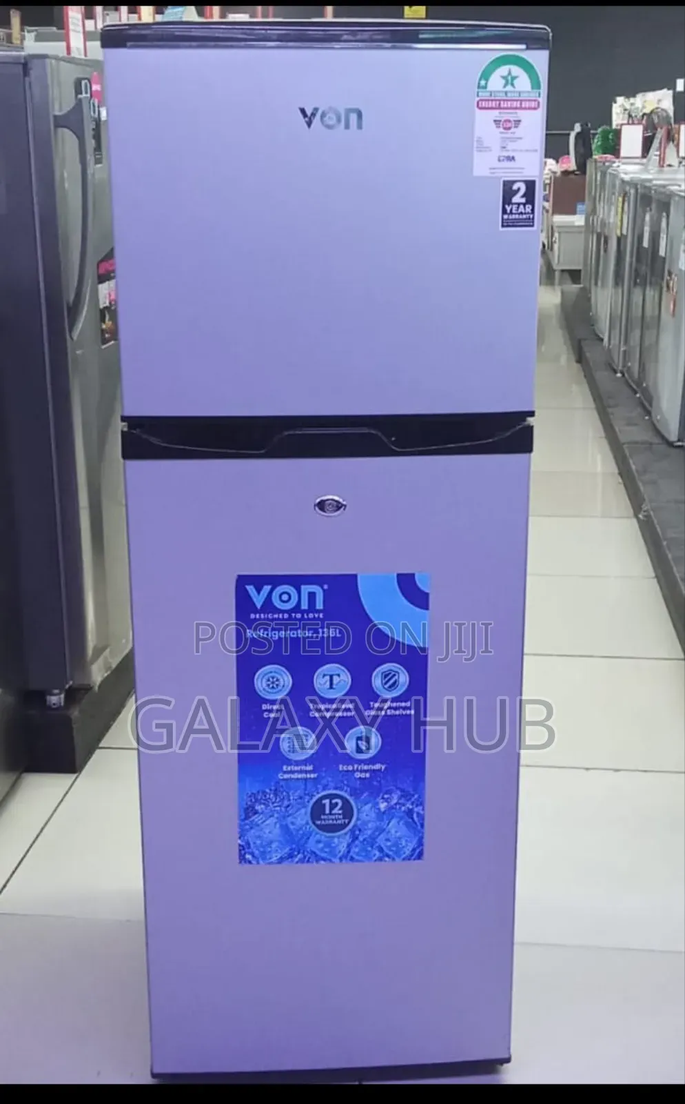 Von Vart-19dhs Capacity 138 Litres Double Door Refrigerator