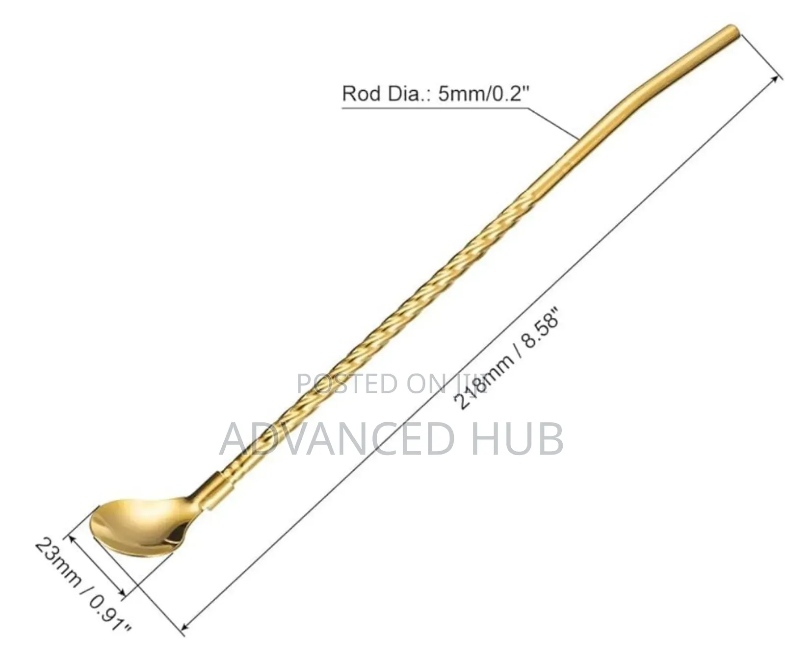 6pcs Long Stainless Steel Straw Spoons
