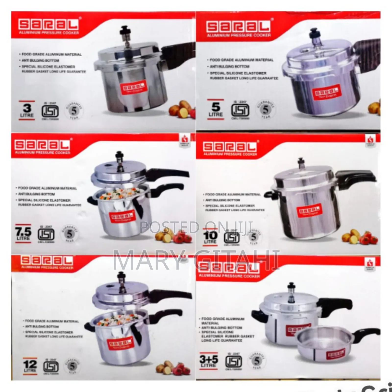 New*Saral Heavy Duty Aluminium Pressure Cookers