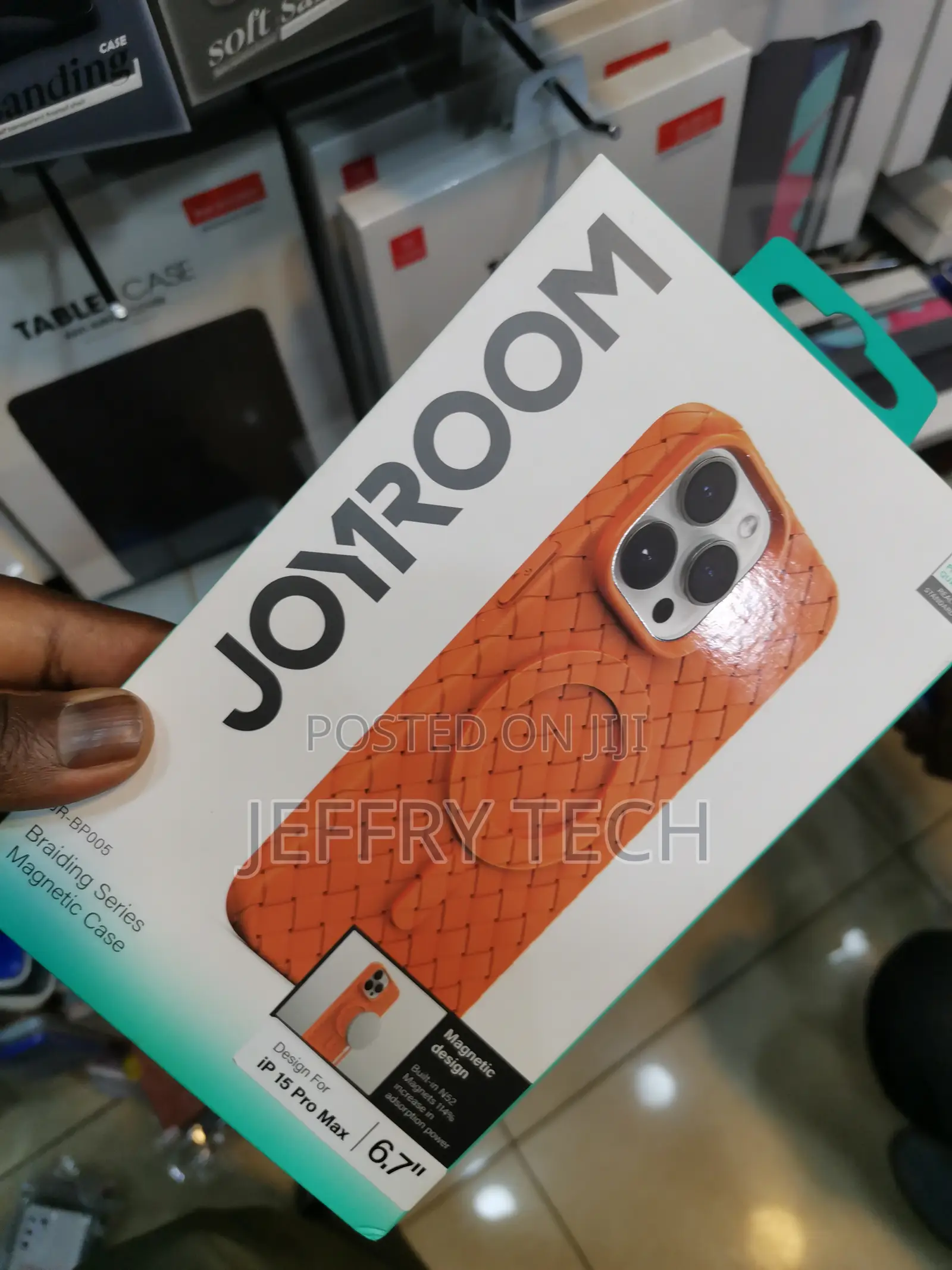 Joyroom Braided Magnetic Tpu Case for iPhone 15 Pro Max Brow