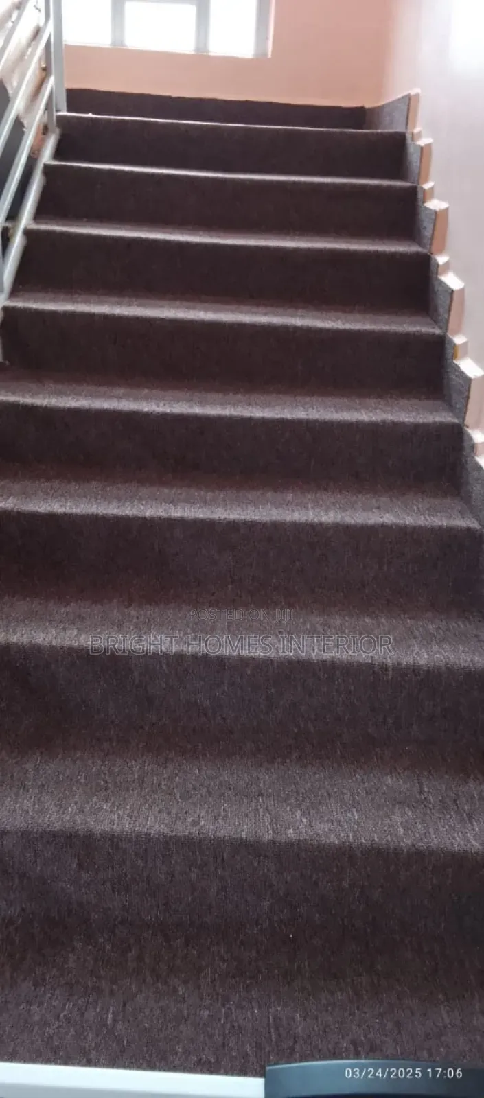 Brown Wall to Wall Carpet for Stairs