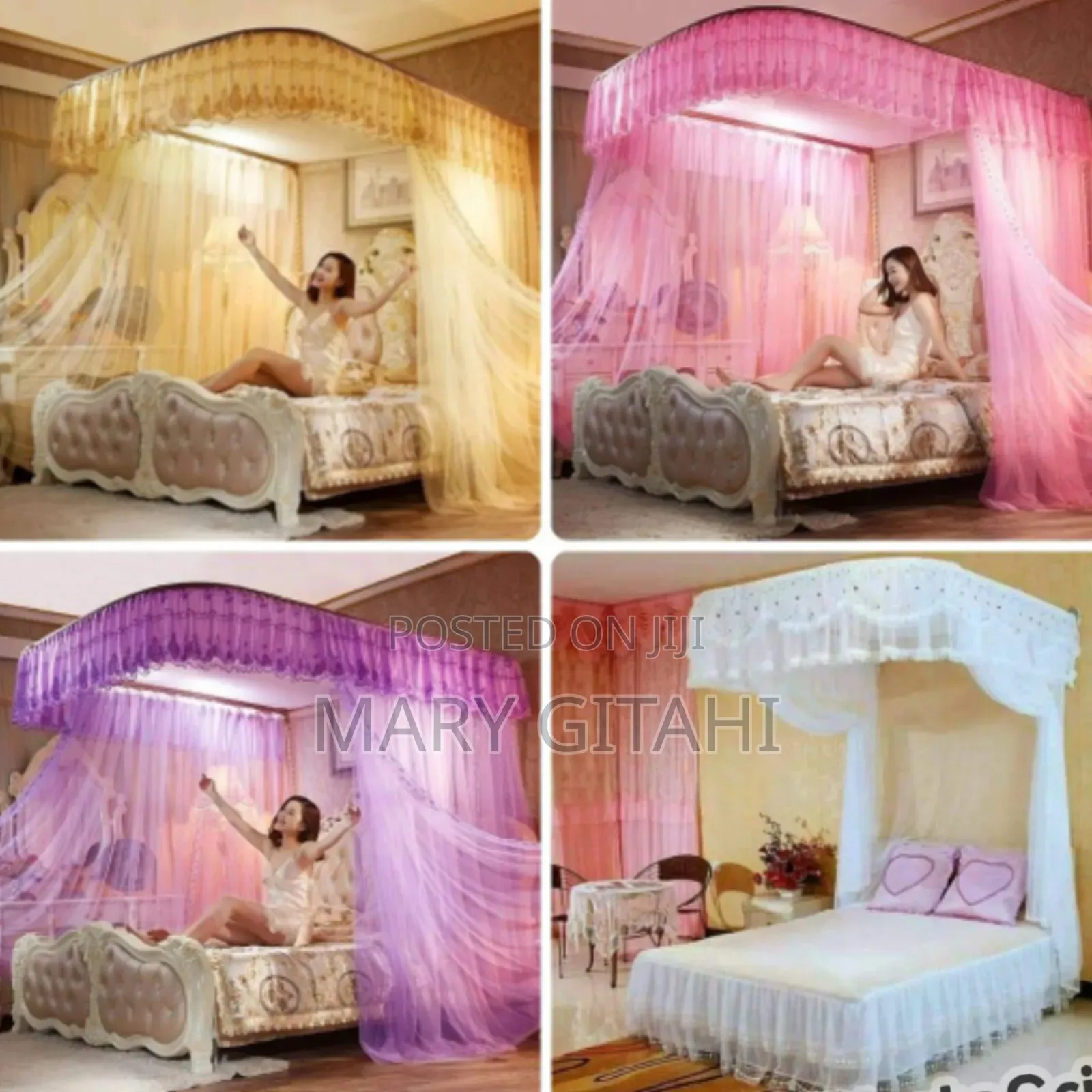 Two Stand Rail Mosquito Net With Sliding Rails*