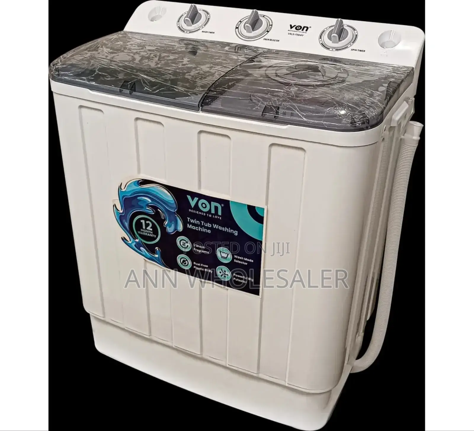 Von Vals-75bwy Twin Tub Washing Machine, White - 7.5kg