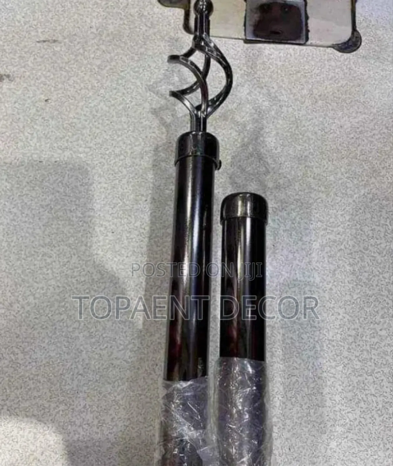 Black Colour 2m Double Adjustable Shiny Window Curtain Rod