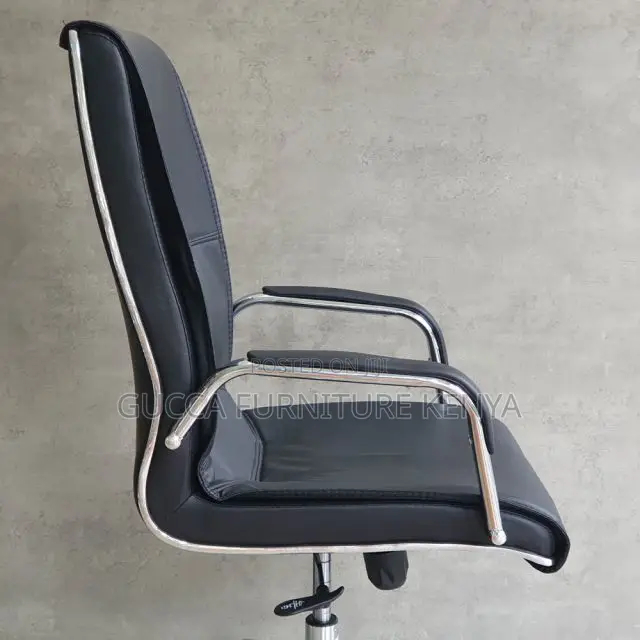 Office Chairs:Leather Upholstered Rolling Base Chair
