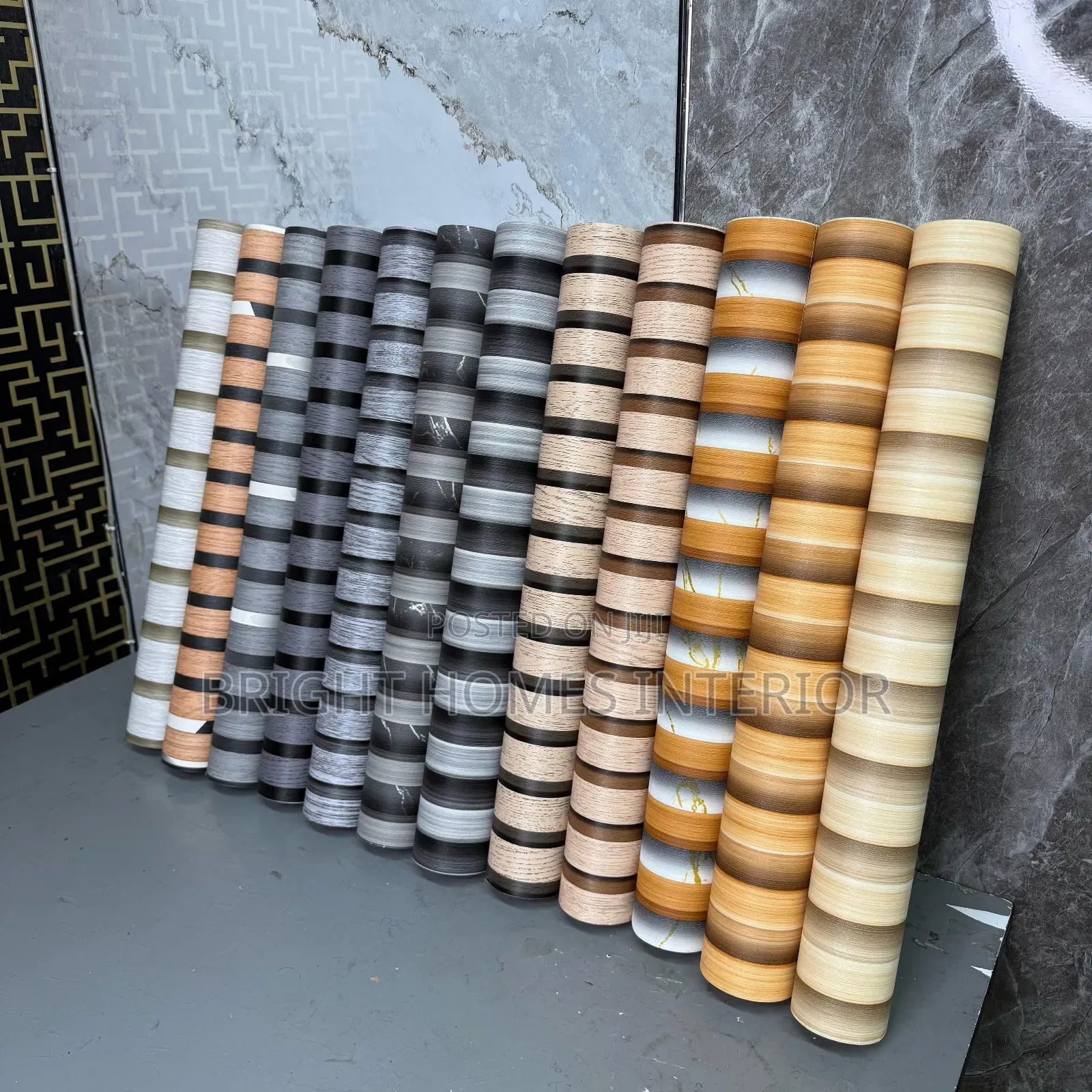 Flutted Wallpaper Lines Wallpaper Available for Living Room