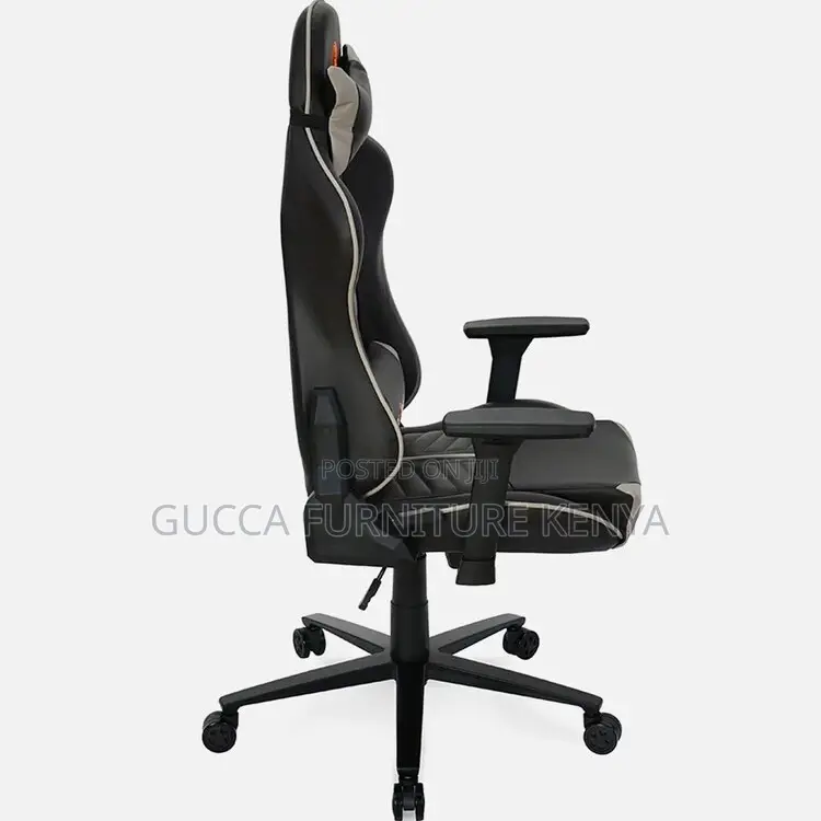 Office Chairs: Leather Gaming Chair in Brown Beige Colour