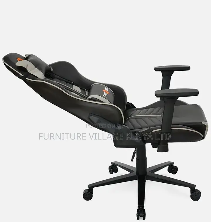 Office Chairs: Black Recliner Gamer Chair Swivel Leather