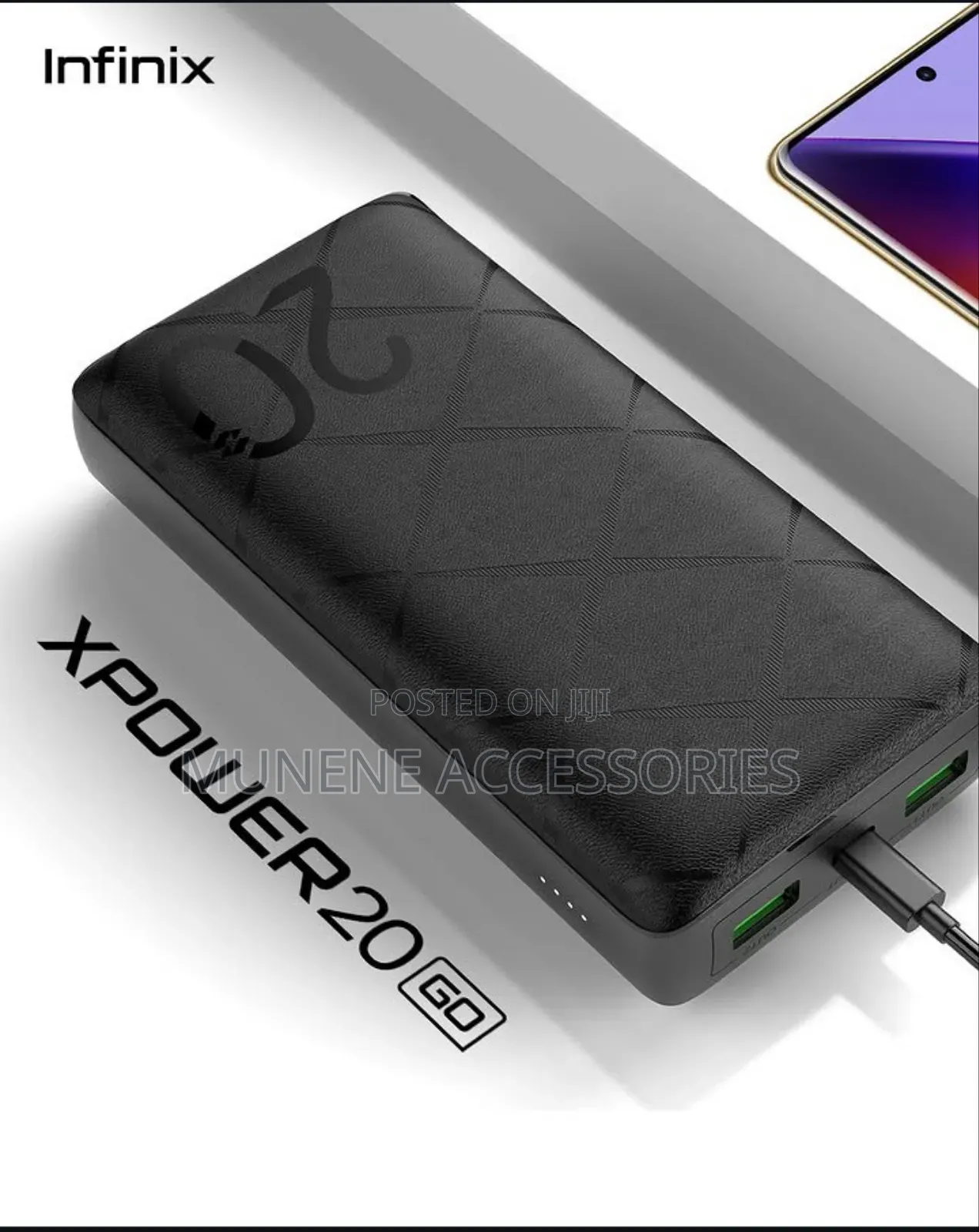 Infinix 15w Fast Charging Portable 20000mah Powerbank 2usb