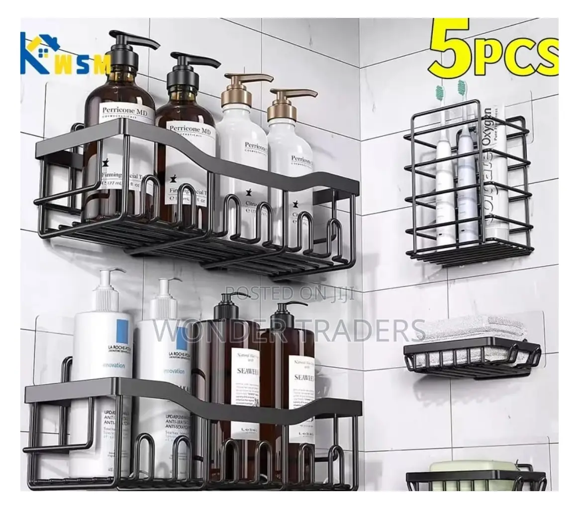 5pcs Set Shower Caddy Shelf/Bathroom Organizer;